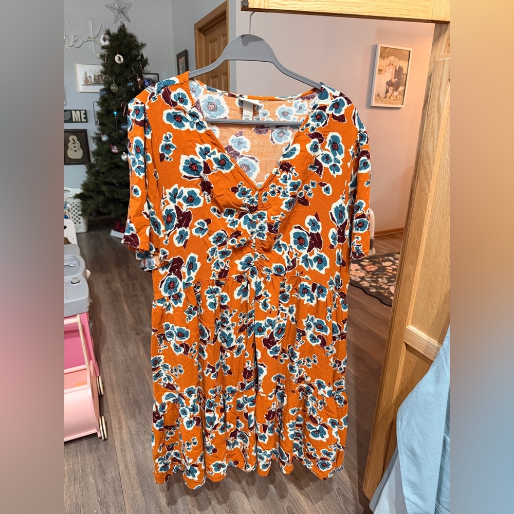 Ava & Viv burnt Orange Floral Dress